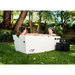 PlusLife Original Ice Bath in White Fully Assembled on grass with 2 people using it.png