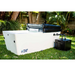 PlusLife Original Ice Bath in White Fully Assembled with Insulated Cover on grass close up.png