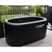 Xtreme Plunge Descent Solo Cold Plunge Tub in Black with max water inside, side angle view